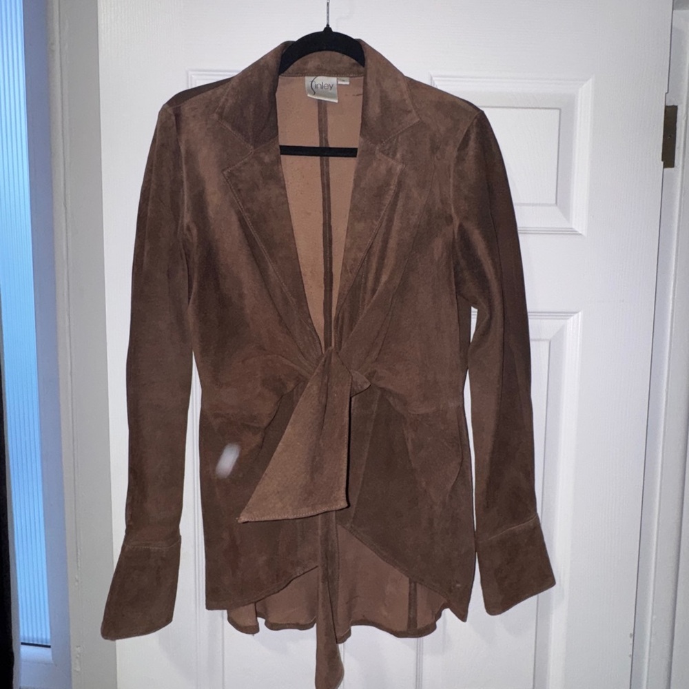 Finley Women's Brown Leather Jacket Shaket - Picture 3 of 9